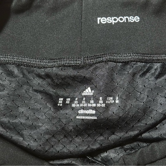 Adidas Black & Orange Stripe Response Shorts XS Zippered Waist Pocket - Picture 3 of 3